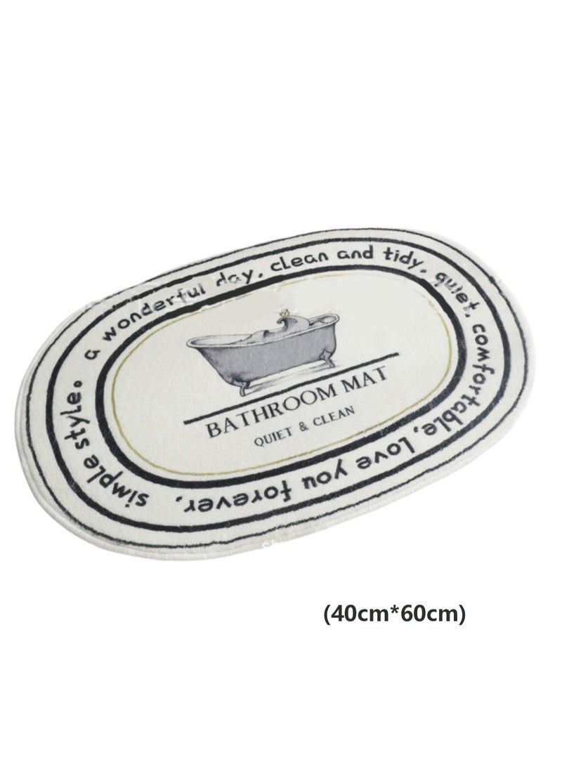 Gray Bathtub Nordic Simple Bathroom Toilet Door Absorbent Mat Home Bedroom Carpet Bathroom Foot Mat (40cm*60cm) - Image 2